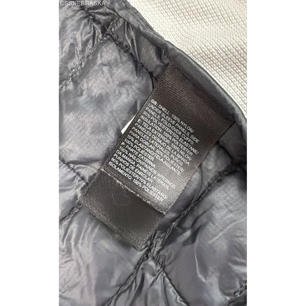 The North Face Men's Gray Black Hybrid Quilted Insulated Full Zip Jacket Sz L